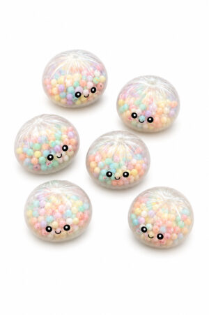 Squishy World Mystery Bao Bun Διάφανες με χρωματιστά μπαλάκια Dumplings Squishy (Τυχαίο Σχέδιο) 1τμχ , 8 εκ