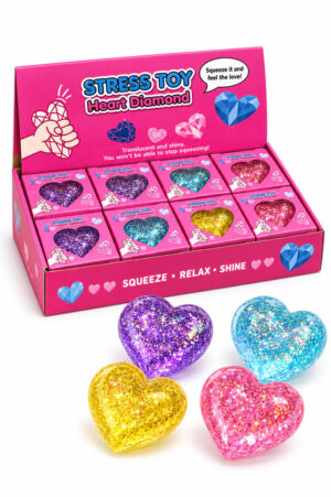 Squishy Καρδιά με Glitter Antistress (Τυχαίο Χρώμα) 1τμχ